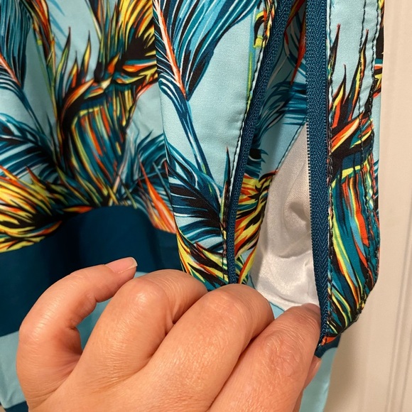 OP Blue and Orange Board Shorts Tropical Stripes - Picture 5 of 7